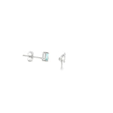 14k White Gold 0.51ctw Stud Aquamarine Earrings
