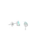 14k White Gold 1.12ctw Stud Aquamarine Earrings