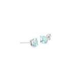 14k White Gold 1.72ctw Stud Aquamarine Earrings