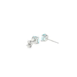 14k White Gold 1.72ctw Stud Aquamarine Earrings