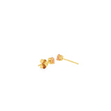 14k Yellow Gold 0.55ctw Stud Orange Sapphire Earrings