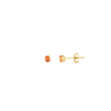 14k Yellow Gold 0.55ctw Stud Orange Sapphire Earrings