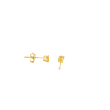 14k Yellow Gold 0.55ctw Stud Orange Sapphire Earrings