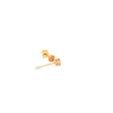 14k Yellow Gold 0.55ctw Stud Orange Sapphire Earrings