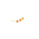 14k Yellow Gold 0.55ctw Stud Orange Sapphire Earrings
