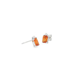 14k White Gold 0.91ctw Stud Citrine Earrings