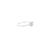 14k White Gold 0.42ctw Aquamarine Halo Women's Ring