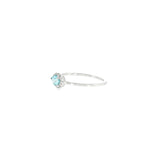 14k White Gold 0.42ctw Aquamarine Halo Women's Ring