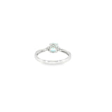14k White Gold 0.61ctw Aquamarine 3 Stone Women's Ring