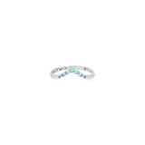 14k White Gold 0.23ctw Aquamarine Curved Women's Ring