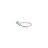 14k White Gold 0.23ctw Aquamarine Curved Women's Ring