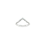 14k White Gold 0.23ctw Aquamarine Curved Women's Ring