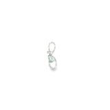 14k White Gold 0.18ctw Aquamarine Free Form Pendant