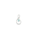 14k White Gold 0.18ctw Aquamarine Free Form Pendant
