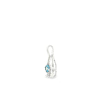 14k White Gold 0.20ctw Aquamarine Free Form Pendant