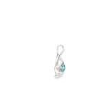 14k White Gold 0.20ctw Aquamarine Free Form Pendant