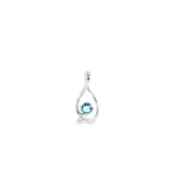 14k White Gold 0.20ctw Aquamarine Free Form Pendant