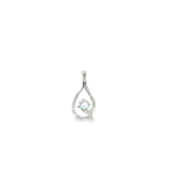 14k White Gold 0.20ctw Aquamarine Free Form Pendant