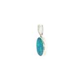 14k White Gold Opal Nature Inspired Pendant