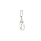 14k White Gold 0.74ctw Opal Vintage Inspired Pendant