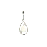 14k White Gold 0.74ctw Opal Vintage Inspired Pendant