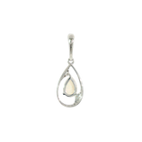 14k White Gold 0.74ctw Opal Vintage Inspired Pendant