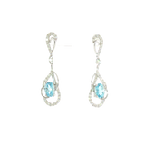 14k White Gold 0.81ctw Dangle Aquamarine Earrings