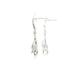 14k White Gold 0.81ctw Dangle Aquamarine Earrings