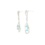 14k White Gold 0.81ctw Dangle Aquamarine Earrings