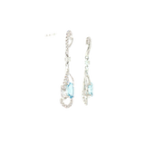 14k White Gold 0.81ctw Dangle Aquamarine Earrings