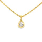 Gold Vermeil Cubic Zirconium Solitaire Pendant