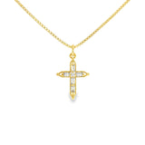 Gold Vermeil Cubic Zirconium Cross Pendant