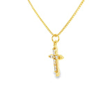 Gold Vermeil Cubic Zirconium Cross Pendant
