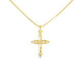 Gold Vermeil Cubic Zirconium Cross Pendant