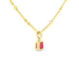 Gold Vermeil Ruby CZ Geometric Pendant