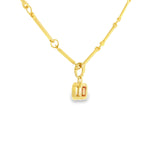 Gold Vermeil Ruby CZ Geometric Pendant