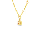Gold Vermeil Ruby CZ Geometric Pendant