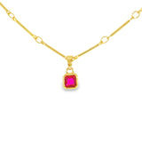 Gold Vermeil Ruby CZ Geometric Pendant