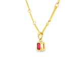 Gold Vermeil Ruby CZ Geometric Pendant