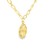 Gold Fill Cubic Zirconium Geometric Pendant