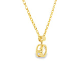 Gold Vermeil Cubic Zirconium Solitaire Pendant