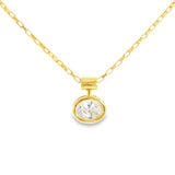 Gold Vermeil Cubic Zirconium Solitaire Pendant