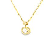 Gold Vermeil Cubic Zirconium Solitaire Pendant