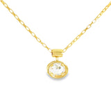 Gold Vermeil Cubic Zirconium Solitaire Pendant