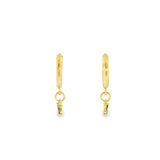 Gold Fill Small Hoop Sky Blue CZ Earrings
