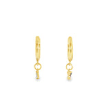 Gold Fill Small Hoop Sky Blue CZ Earrings
