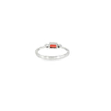 10k White Gold Garnet 3 Stone Women's Ring