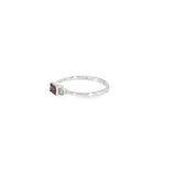 10k White Gold Garnet 3 Stone Women's Ring