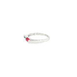 10k White Gold Ruby Geometric Women's Ring