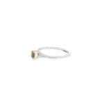 10k White Gold Citrine Bezel Women's Ring